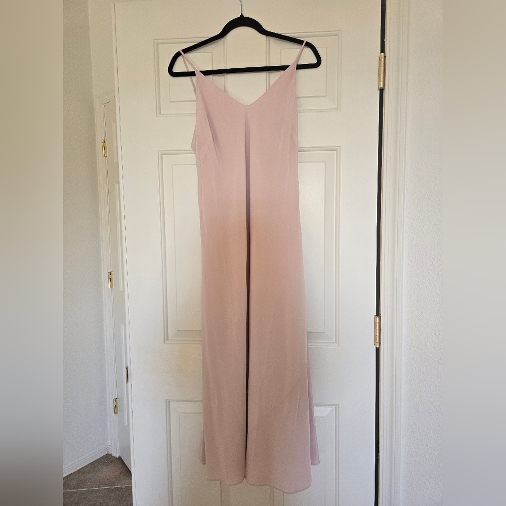 Aritzia Wilfred Pink Maxi Slip Dress 100% Silk Small New